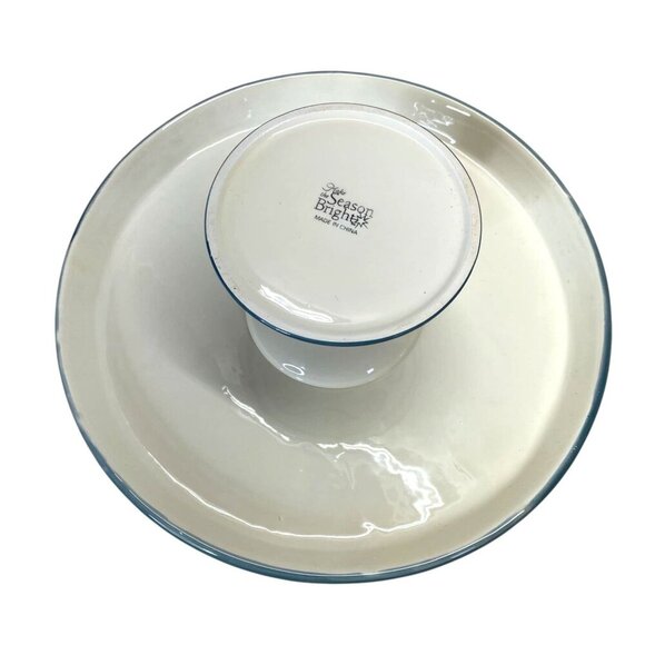 Make The Season Bright Snowman Christmas Cake Stand Plate Pedestal Holiday - Picture 6 of 6